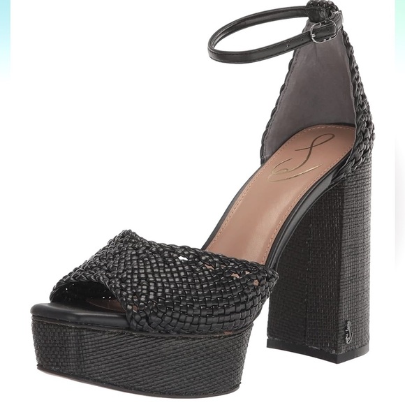 Sam Edelman Shoes - Nattie Platform Black Weave Open Toe Heels by Sam Edelman. Size 7.5